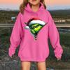 Children's Fashionable Casual Long-sleeved Loose Christmas Print Pullover Hooded Sweatshirt