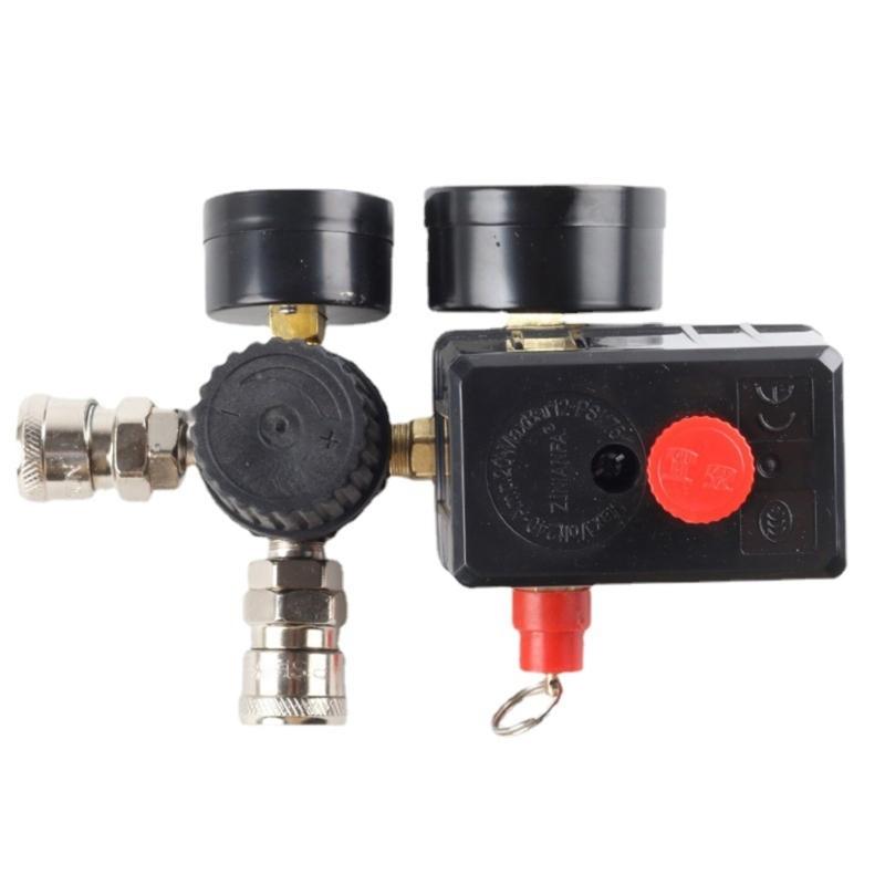 Manifold Relief Regulator Air Compressor Pumps Pressure Switches Control Valves 4 Port 90-120PSI Control Valves with Gauge