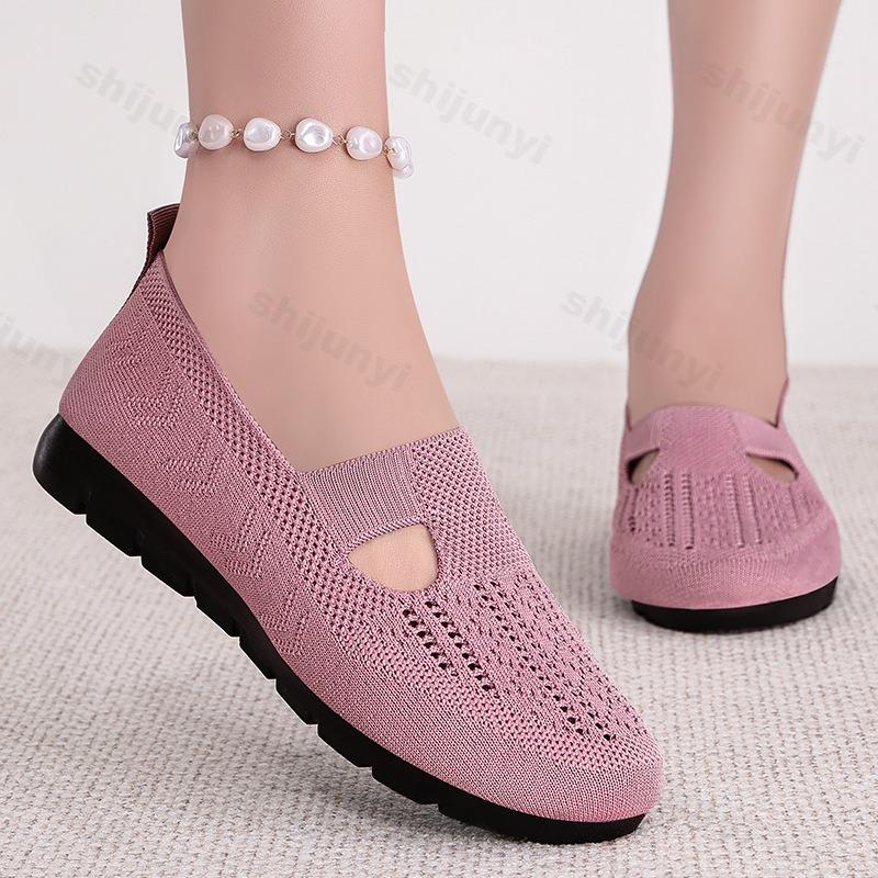 Fashion Female Casual Shoes Women's Summer Mesh Breathable Flat Shoes Ladies Comfort Light Sneaker Socks Women Loafers Zapatillas Muje