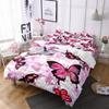 Butterfly Bedding Set 3D Flower Duvet Cover Quilt Cover with Zipper Queen Double Microfiber Comforter Set Kid Girl ChristmasGift
