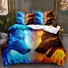 3D Animal Bedding Set for Boys Teens Room Soft Down Duvet Cover AU140 * 210 Full Size Bed Cover Single/Double Wolf Print Quilt Cover
