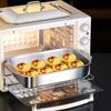 Stekepanne i rustfritt stål med lokk og håndtak Kraftig kalkunbaking Stekebrett med høye sider Induksjonsstekebrett for kylling, grønnsaker, lasagne