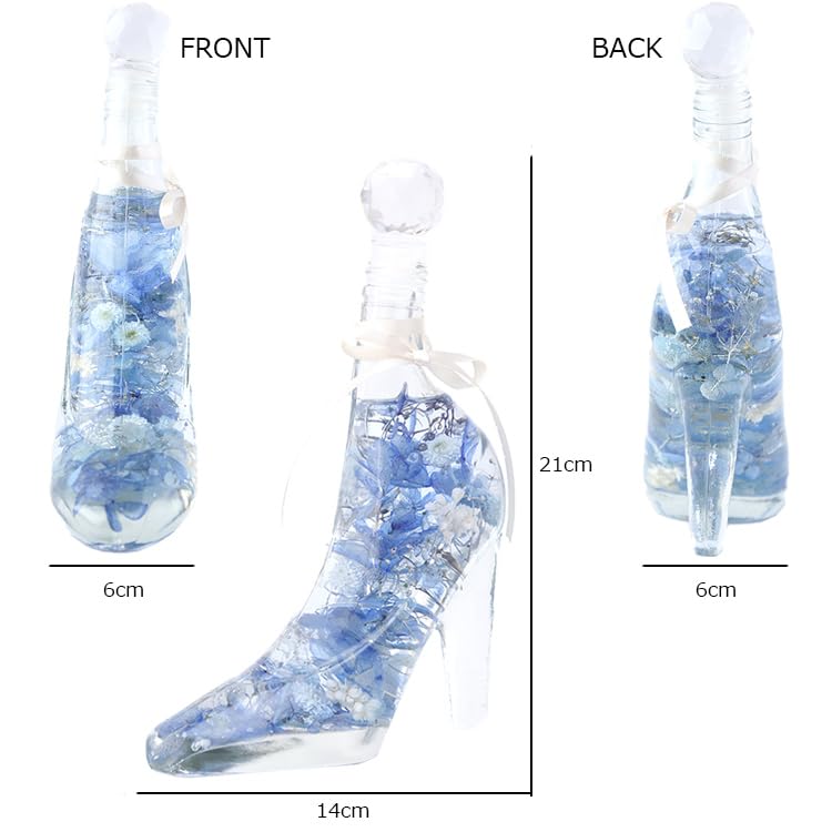 My Treat Herbarium with Preserved Flowers and Glass Slippers, Perfect for Mother's Day, Birthdays, Wedding Anniversaries, and other Celebrations (Red)