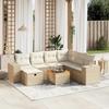 VidaXL Garden Lounge Set with Cushions 8 Pcs, Patio Sofas, Patio Furniture Set, Outdoor Furniture, Beige 3265188