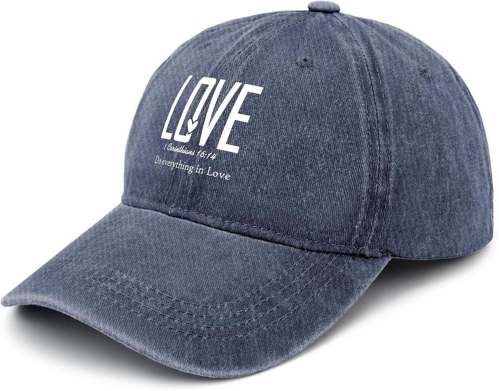 Love 1 Corinthians 16 14 Distressed Baseball Cap Washed Polyester Casual Adjustable Adult Hat