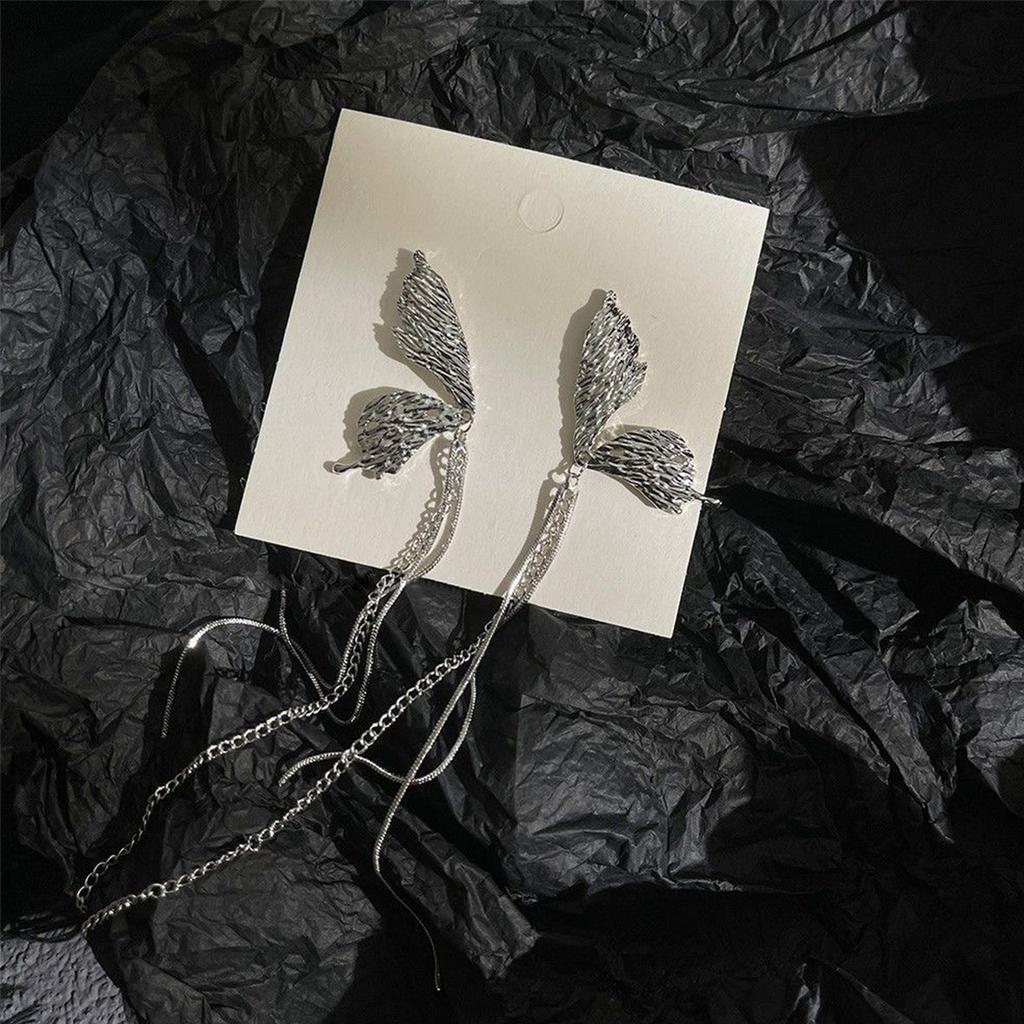 Long Butterfly Fringe Earrings For Women Premium Butterfly Ruffled Earrings 1 Pair