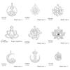 LIKGREAT 5pcs/lot Wholesale Lotus Charm for DIY Bracelet Necklace Stainless Steel Jewelry Handmade Boho Gift for Jewelry Making
