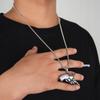 Necklace Silver Chain Weapon Hand Revolver 355