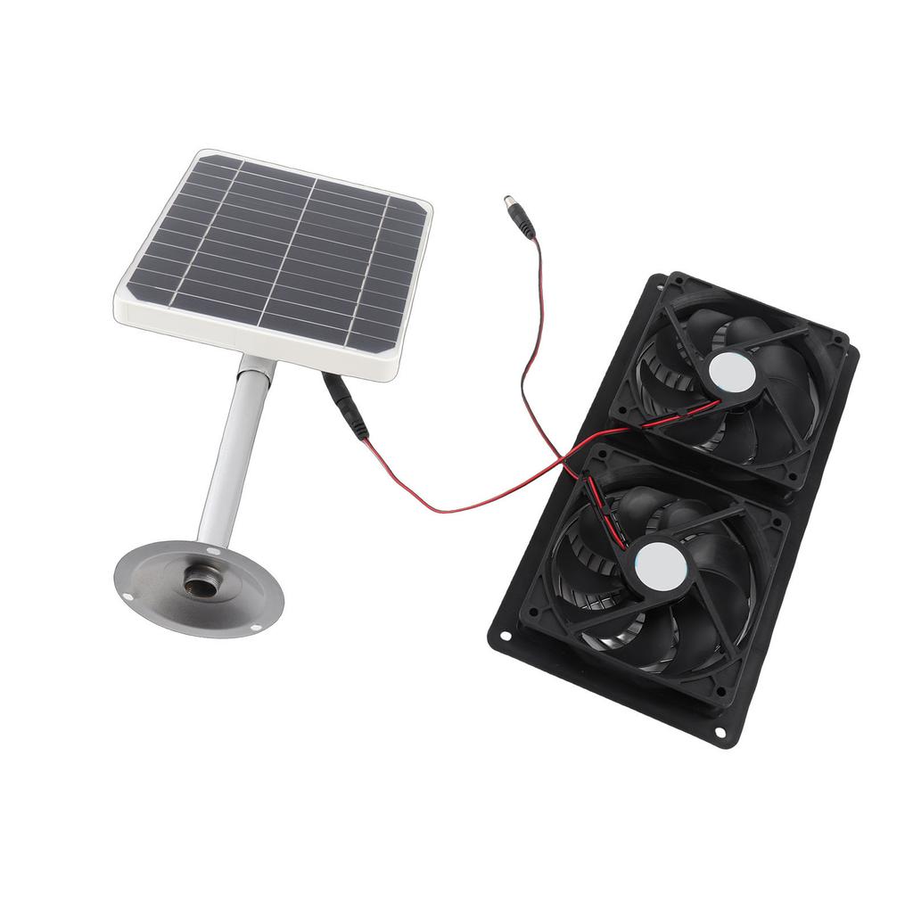 Solar Panel Fan Kit Double Exhaust Fan for Chicken Coop 20W Solar Powered Fan with Waterproof Dual Fans