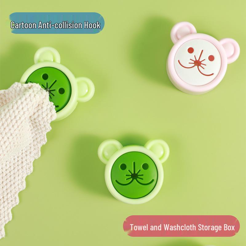 

Cartoon Bear Anti-Collision Kitchen Towel Rack & Storage Box Cartoon Bear Towel Plug - Coffee Color - 1 Piece