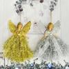 Glitter Christmas Angel Pendant with Shining Wings Hanging Angel Doll  Wedding