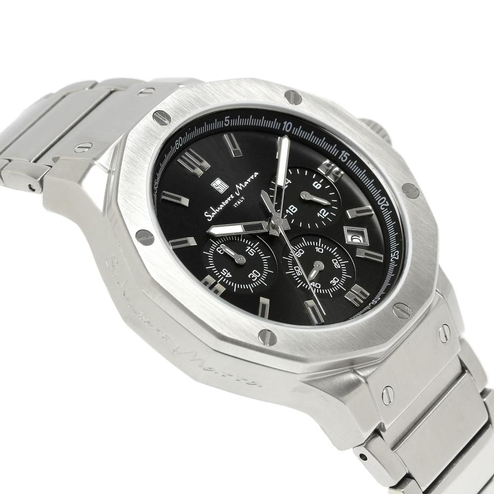 [Salvatore Mara] Men's Chronograph 10 ATM Water Resistant Business 20th Anniversary Limited Model SM18117SS (Black)