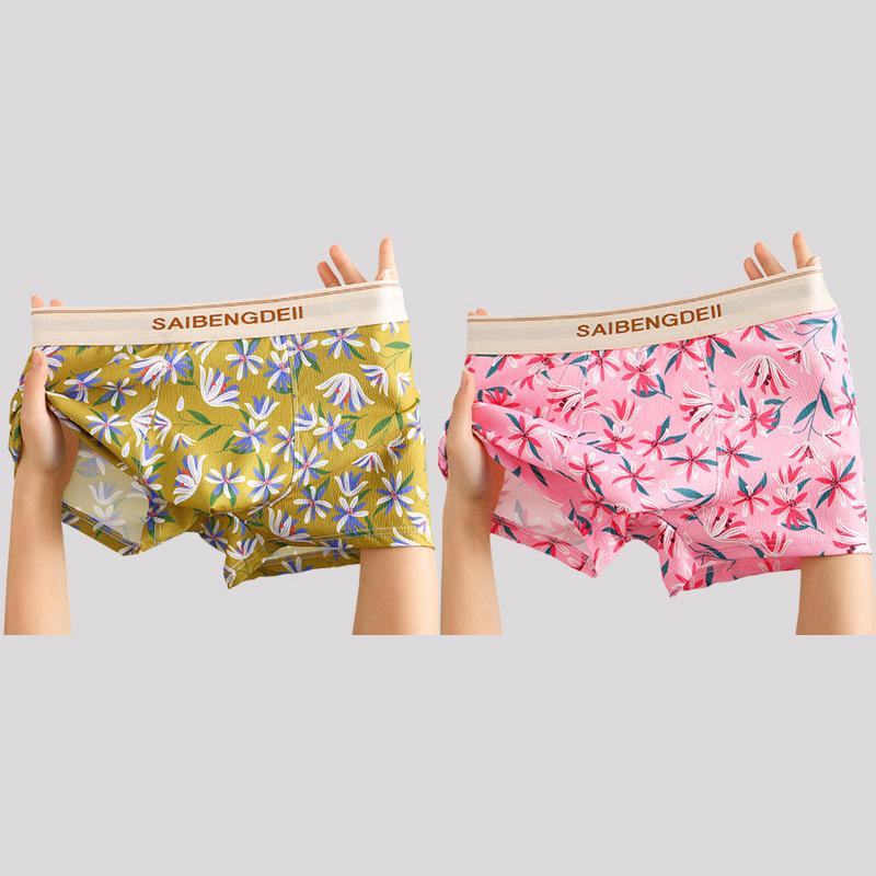 Men's Underwear Men's Pure Cotton Breathable Four Cornered Underwear Large Size Flat Cornered Underwear