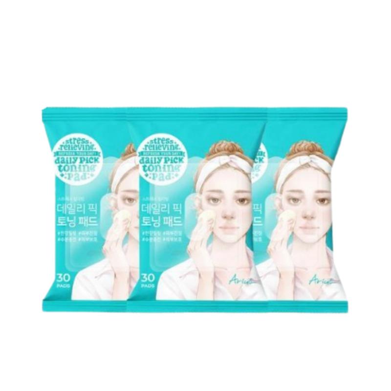 ARIEL Stress Relieving Daily Pick Toning Pad Set (30 Sheets X 3 Packs)