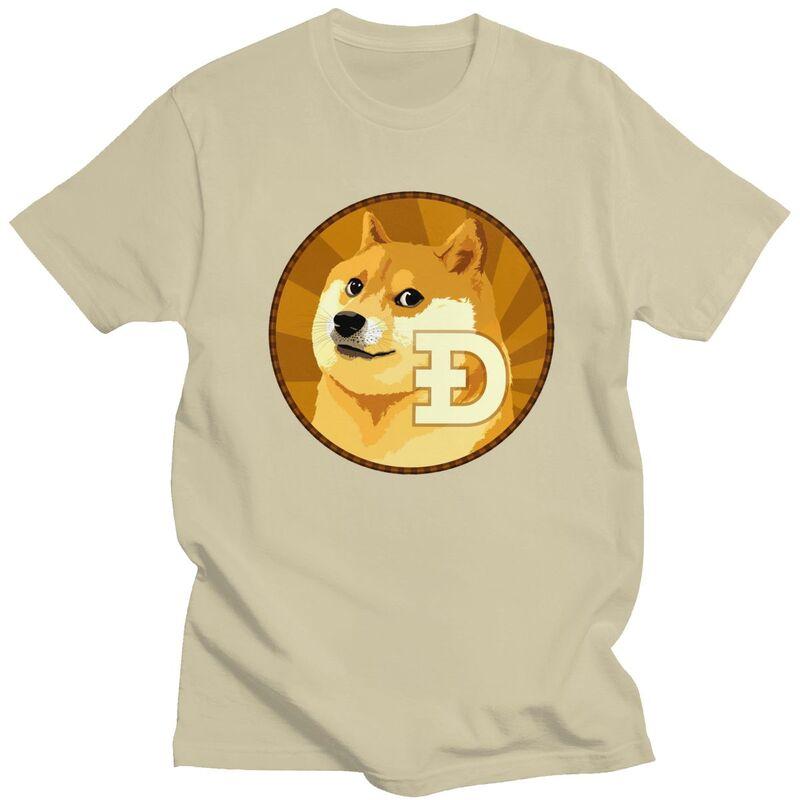 Custom Cryptocurrency Dogecoin Tshirts for Men Short Sleeves T Shirt Fashion Bitcoin Geek Tshirts 100 Cotton Tees Gift Idea