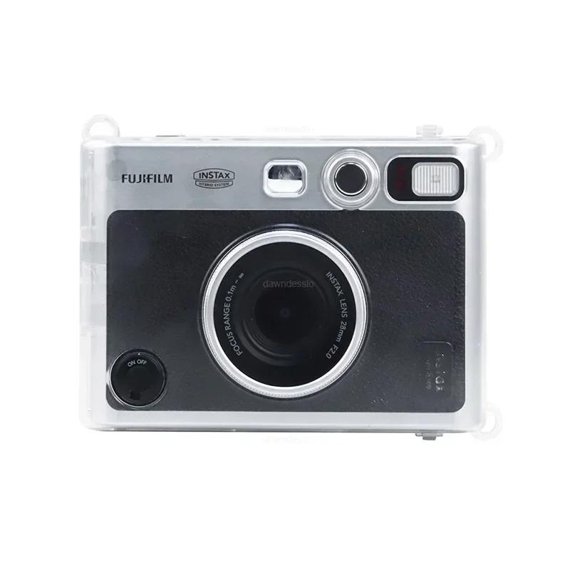 Clear Case for Fujifilm Instax Mini EVO Instant Film Camera Crystal Hard Shell Cover with Removable Shoulder Strap