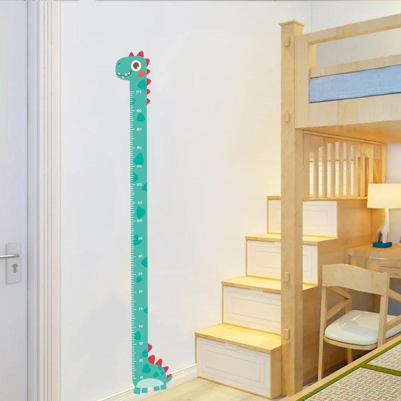 Adorable Cartoon Animal Height Measuring Ruler Sticker Dinosaur Giraffe Design Room Kindergarten Wall Decor Removable