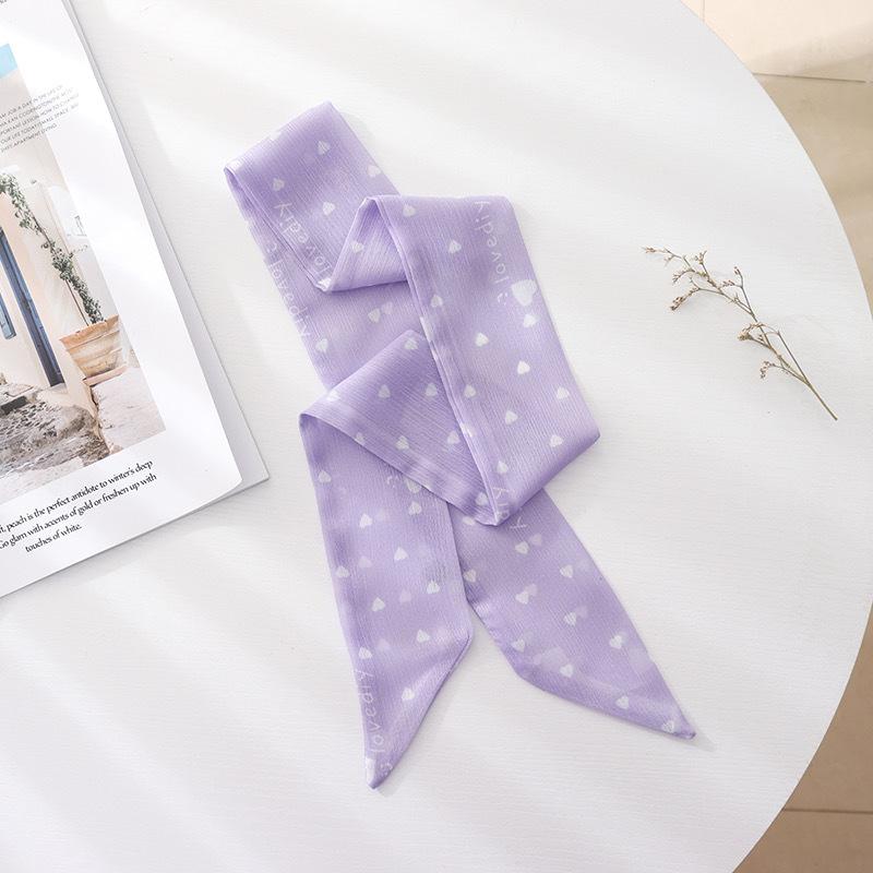 Retro Purple Silk Skarf Hijab Head Girl Luxury Silk Square Plaid Scarf Women Satin Neck Hair Tie Band Soft Work Neckerchife