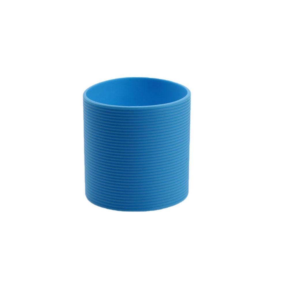 Silicone World 6CM Silicone Heat Insulated Cup Sleeve Stripes Non-slip Wraps For Glass Cup Sleeve Water Bottle Kettle Cover