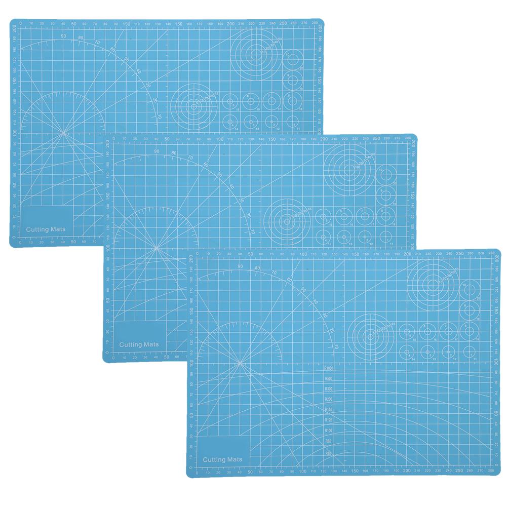 3 Peças Base de Corte A4 Modelo Feito à Mão Almofada de Corte Papel Carimbo de Borracha Gravação Placa com Escala