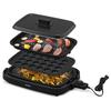 IRIS OHYAMA Kontaktgrillplatte, Schwarz, Grill-Stil, 3-Platten, Schlichtes Design, für Yakiniku und Takoyaki, IHA-A30-B