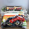 Red motorcycle racing design. Bedding sets Duvet cover sets Duvet covers Pillowcases(1*Duvet Cover 2*Pillowcases without duvet insert)