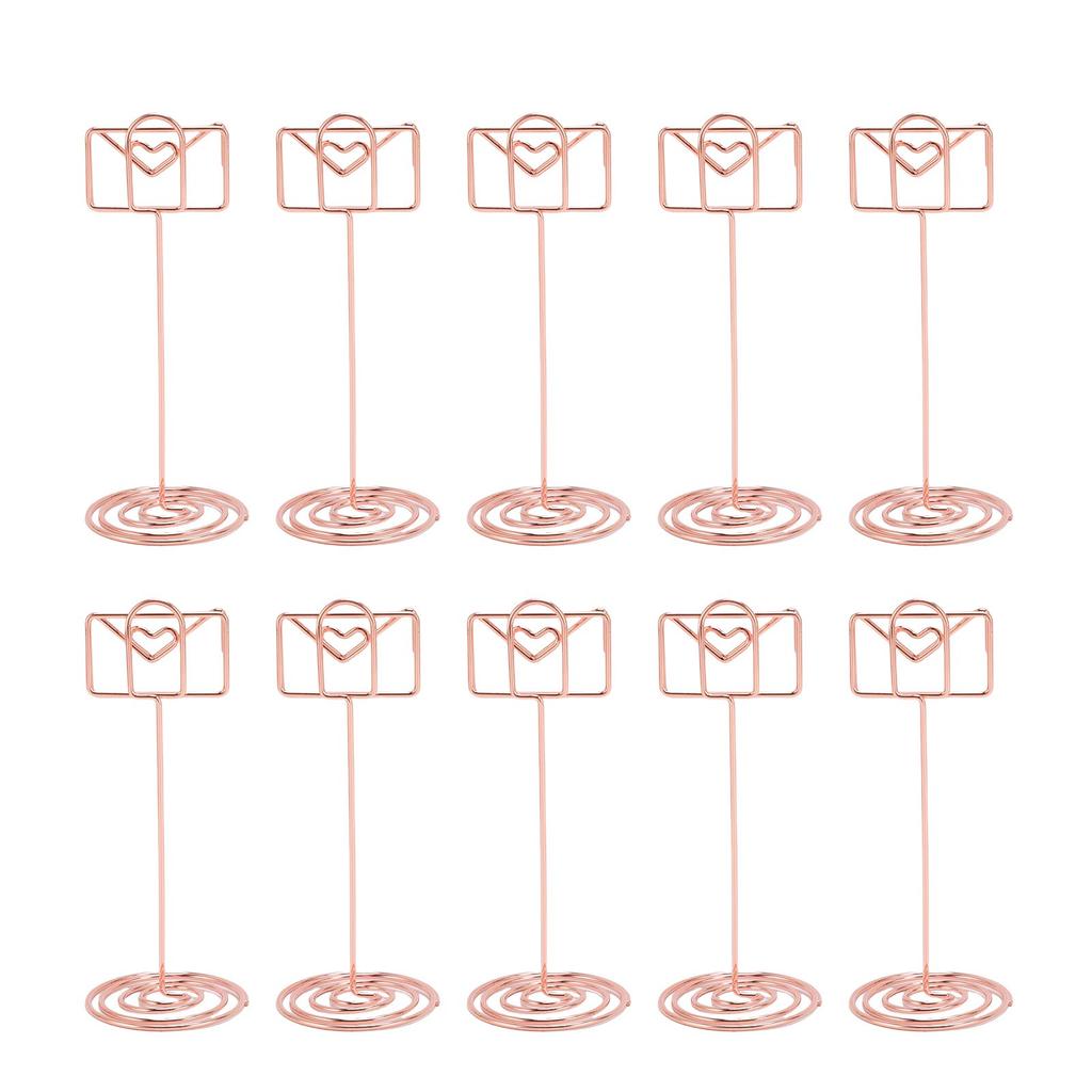 10PCS Table Number Holders Envelope Shape Metal Card Clips for Photo Menu Place Cards Restaurant Wed