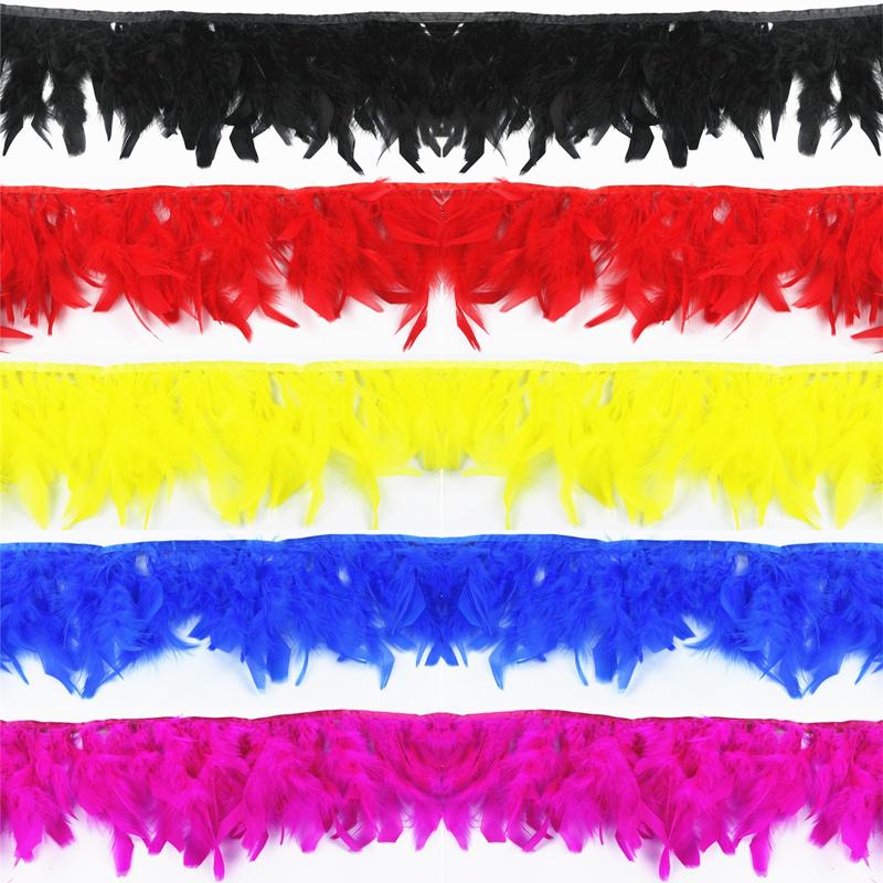 10Meters Turkey Feathers Trim Fringe Ribbon Feather on Tape Flecos Sewing Trimmings Fringe for Clothes Dress Wedding Decoration