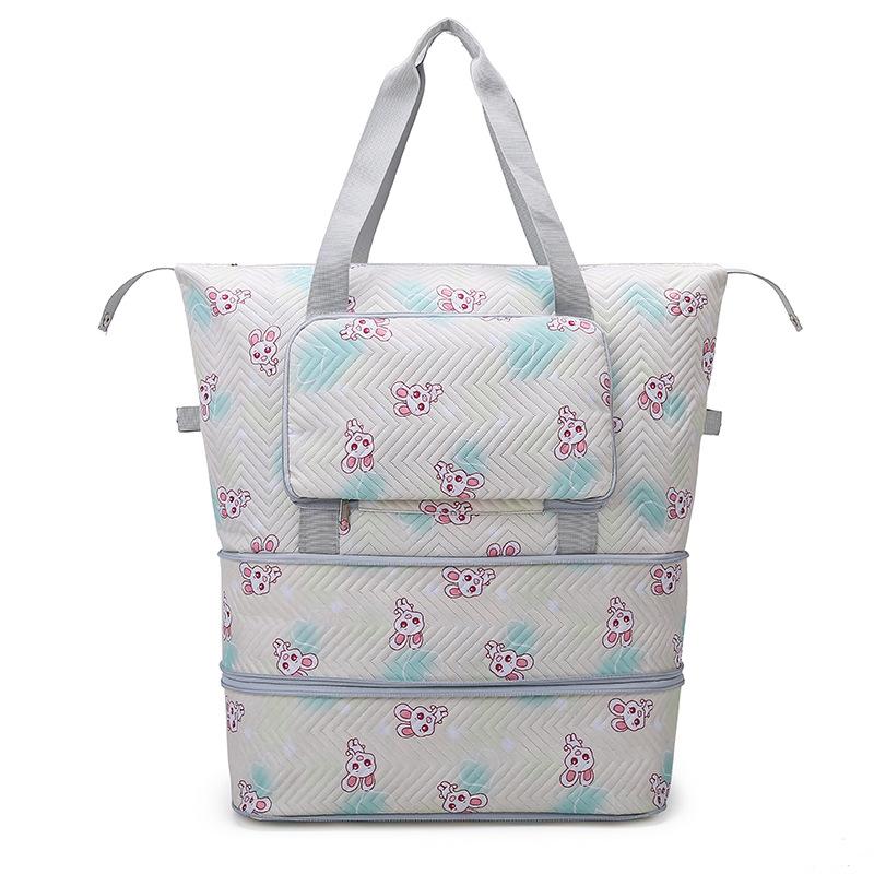 

Expandable Travel Bag Sports Leisure Fitness Yoga Bag Business Trip Short Trip Moving Storage Bag бежевий
