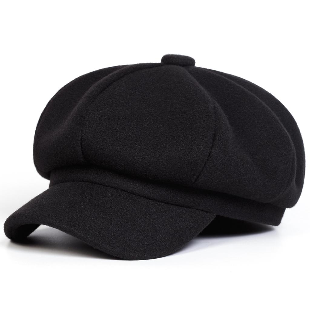 Woolen Solid Color Beret Fashion Outdoor Cotton Hat Autumn and Winter Windproof Hats Men's and Women's Universal Caps