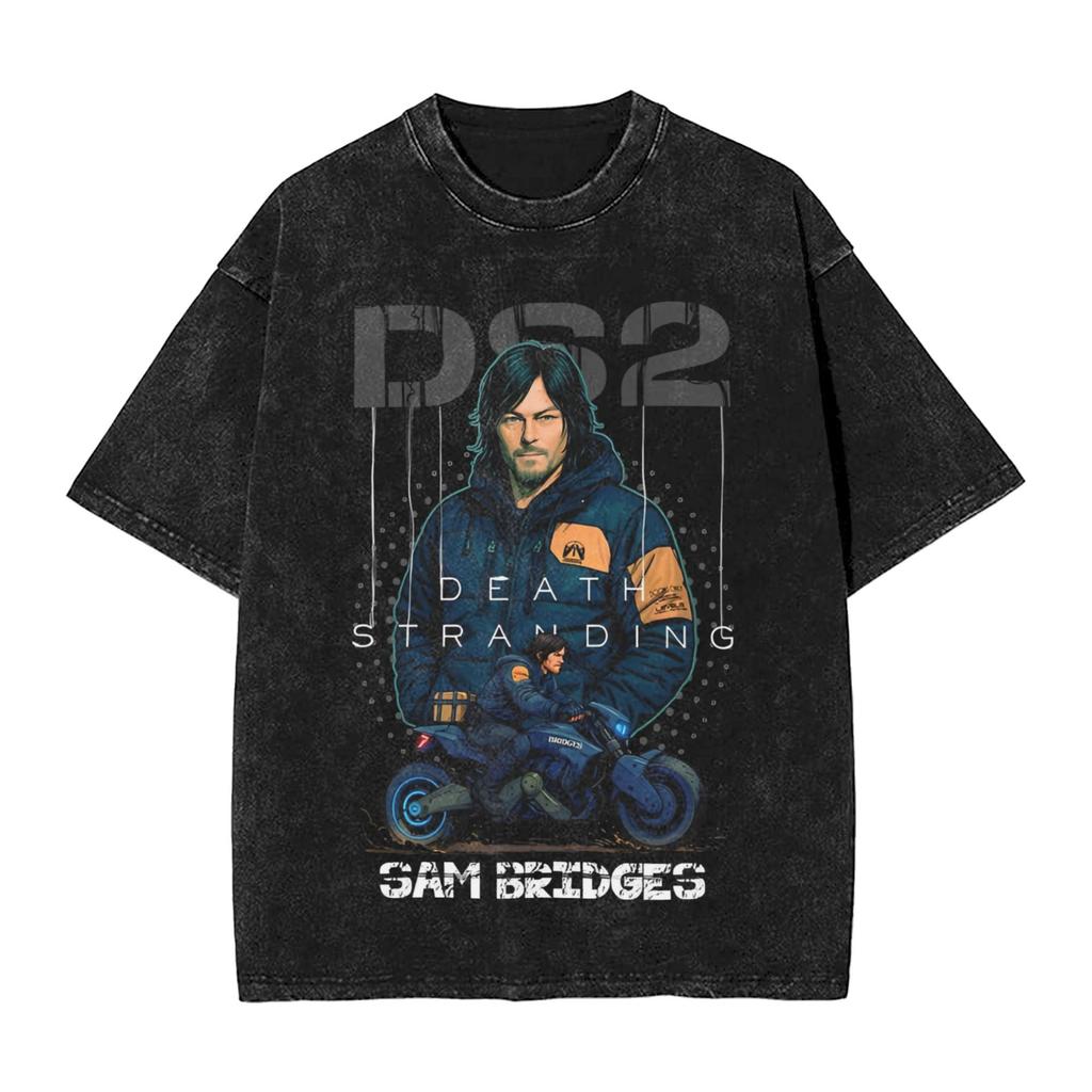 Death Stranding Keeping On Printe T Shirt Harajuku Hip Hop Washed TShirts Men Women Clothing Cotton Short Sleeve Tees Tops