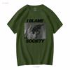 I Blame Society Revolver 1993 Vintage Mens T Shirt Long or Short Sleeves Vintage Washed Unisex Soft Designer Clothes Fashion