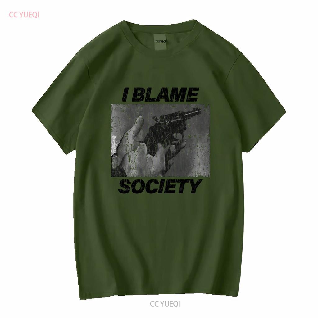 I Blame Society Revolver 1993 Vintage Mens T Shirt Long or Short Sleeves Vintage Washed Unisex Soft Designer Clothes Fashion