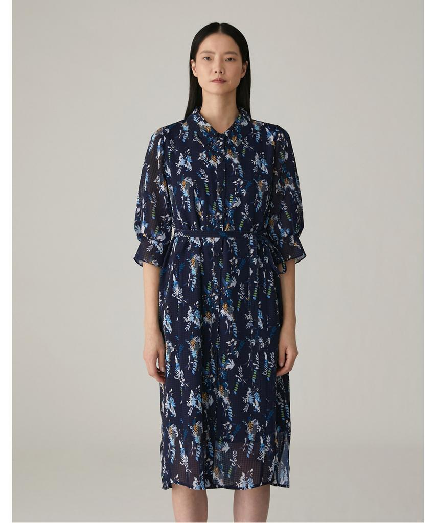 VVOLIVIA Fully Open Shirt-Style Patterned Dress_Vvcoaxm4171