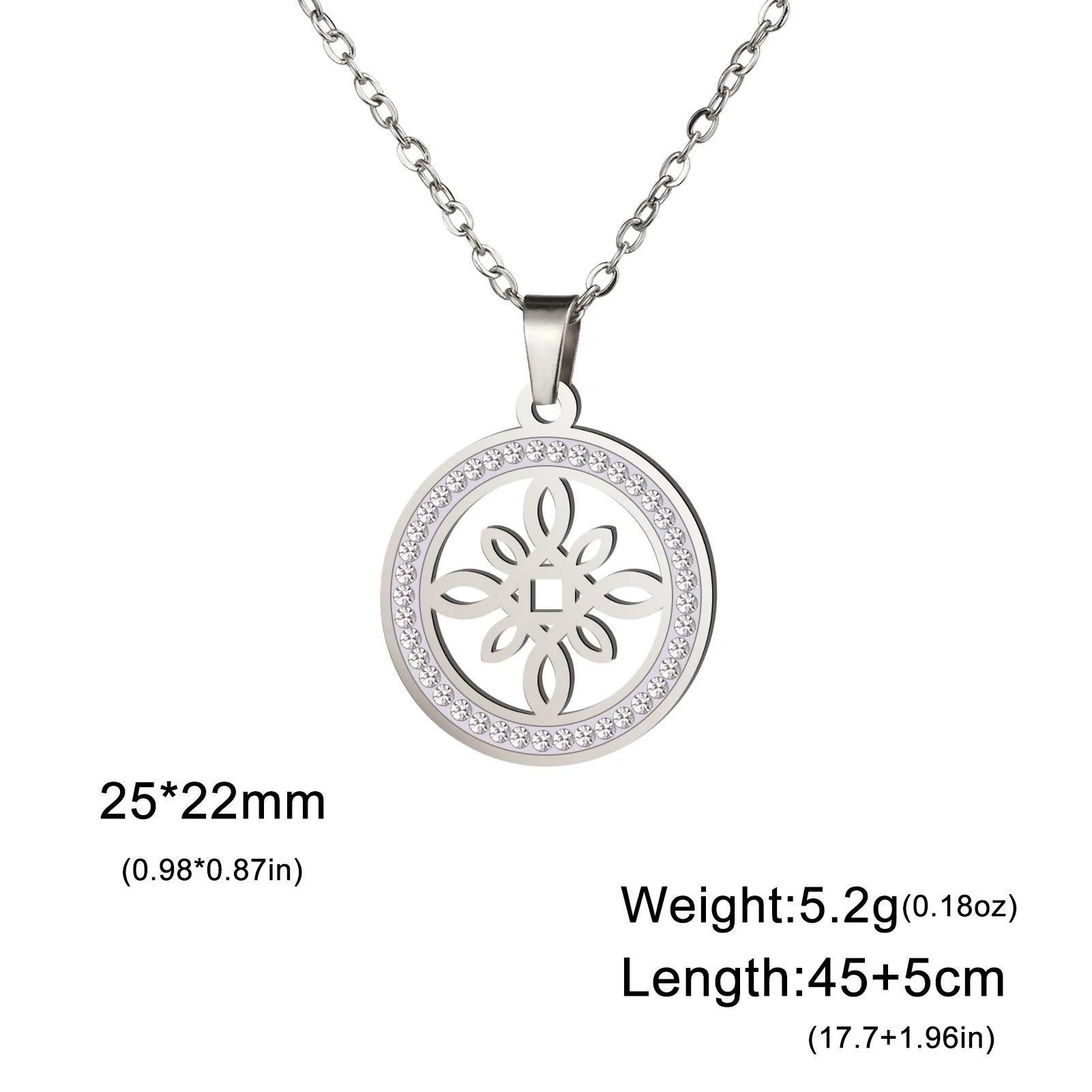 

Teamer Vintage Witch Knot Necklace for Women Stainless Steel Zircon Celtics Knot Pendant Necklace Witchcraft Amulet Jewelry Gift