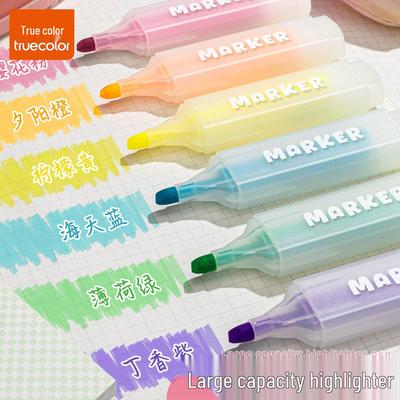 Multi-Color Fluorescent Marker for Students - Large Capacity Highlighter Pen for Handwriting & Newspapers