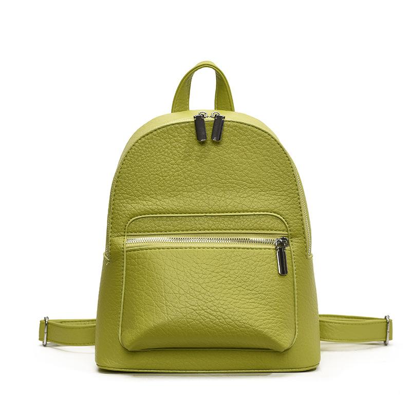Retro Small Backpack for Class Commuting Backpack Fashionable and Versatile Solid Color Simple Women's Bag