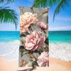 Vintage Pink Peony Floral Oil Painting Print Beach Towel Sand Free Quick Dry Towel for Beach Pool Spa Home Shower Travel
