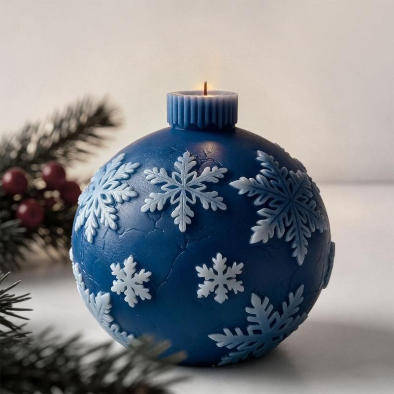 Christmas Crystal Ball Shape Silicone Candle Molds For Resin Casting Making Candle Soap Home Decoration Holiday Present