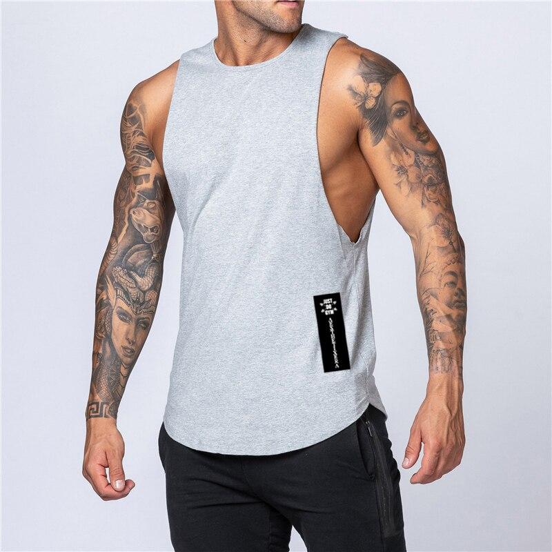 Brand Workout Gym Mens Tank Top Vest Muscle Sleeveless Sportswear Shirt Fashion Clothing Bodybuilding Singlets Cotton Fitness