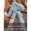 Light Blue Slim Fit Rolled Hem Cigarette Jeans for Women - Petite French Style, Spring/Autumn 2025 Edition.