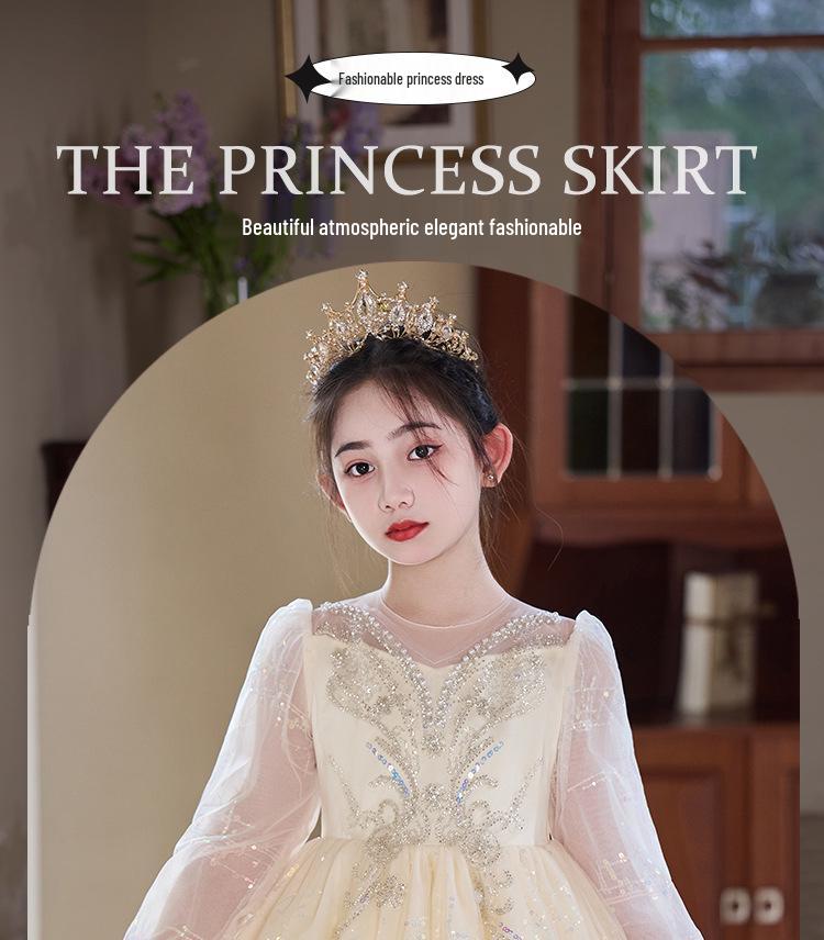 Girls' Luxury Tulle Dress for Piano Shows & Flower Girl Events