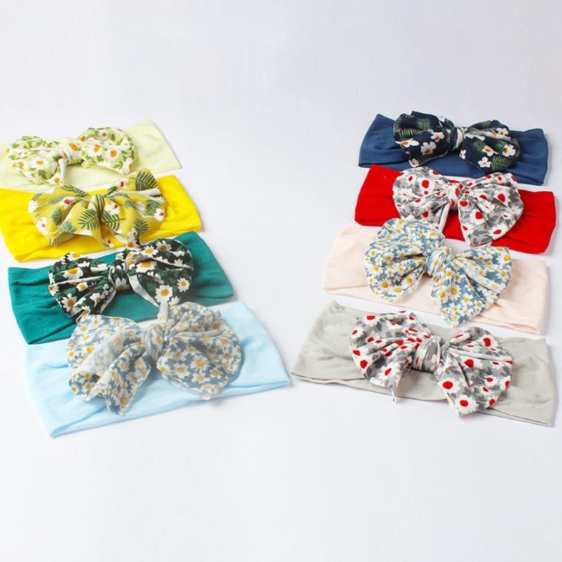 New baby headband, cute printed bow children's headscarf, thin breathable baby hair accessories