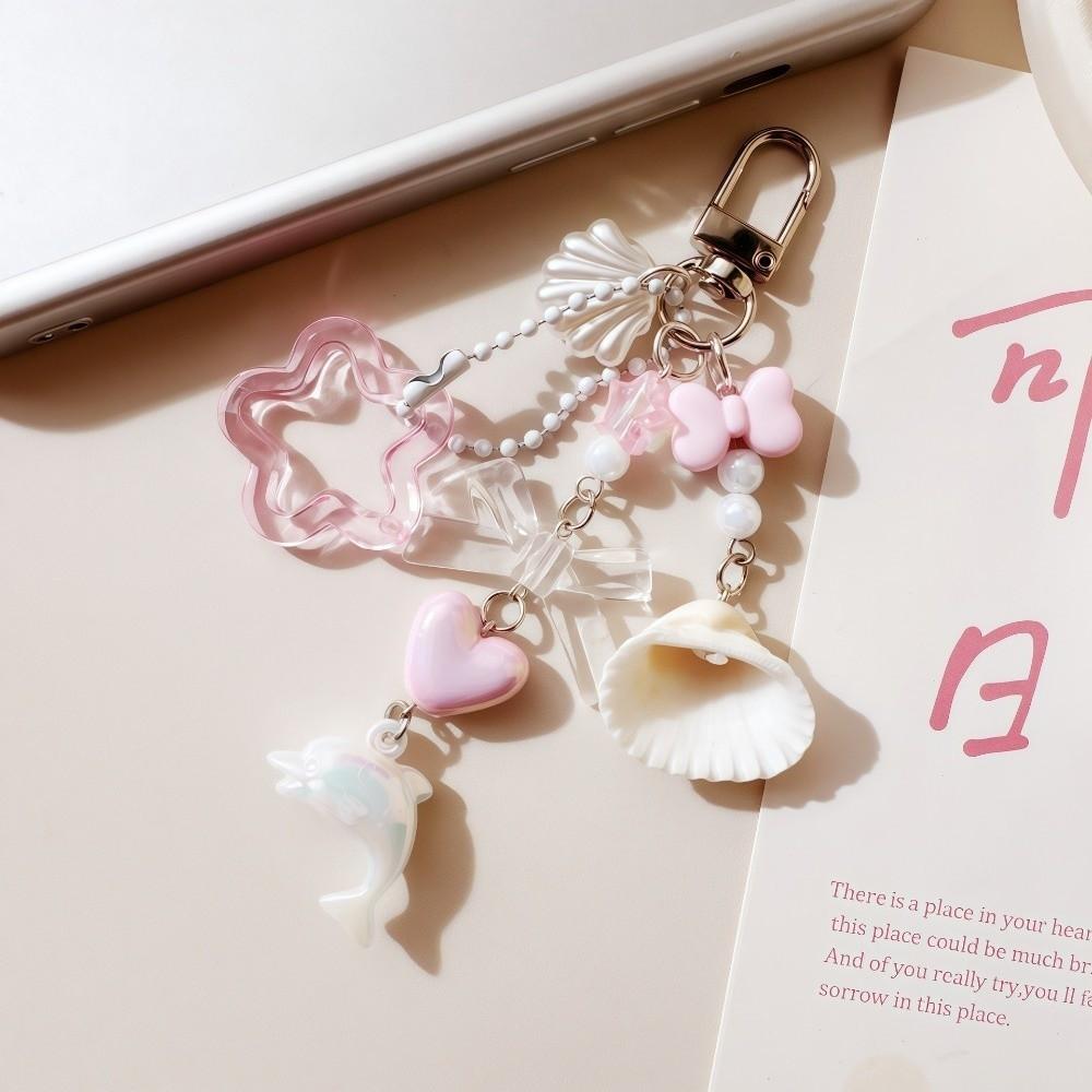 Conch Ocean Series Keychain Multi-Charm Bag Charm High-End Starfish Key Ring Vacation