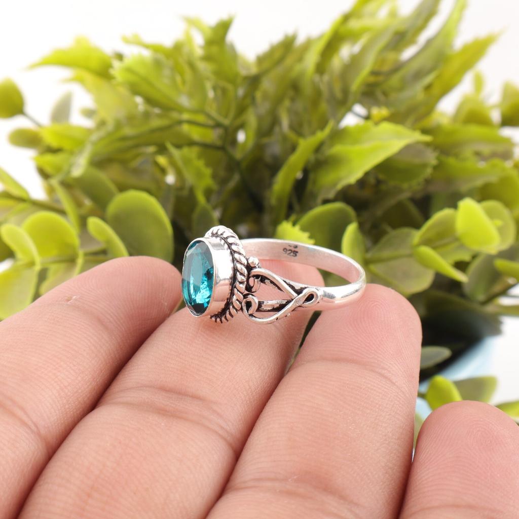 Apatite Gemstone 925 Sterling Silver Jewelry Handmade Fashionable Women's Ring RR-8-11