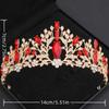 Tiara e Corone Rosse di Cristallo Barocco, Diadema Nuziale con Strass per Ballo, Corona Taira per Donne, Accessori per Capelli da Matrimonio, Gioielli, Corona