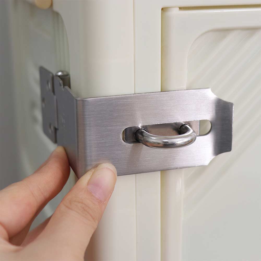 90° Lock Plate Buckle Anti-theft Clasp Lock Easy To Install Padlock Hasp Cabinet