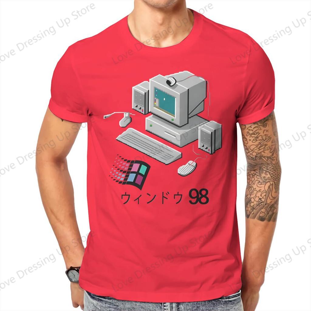 Windows 95 Computer System Accessories Vaporwave Retro T Shirt Graphic Unisex Tees Summer Clothing Cotton Crewneck Tshirt