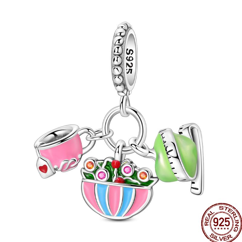 Miedziany Cyrkon Letnie Lody Ocean Wielka Seria Błyszczący Inkrustowany Cyrkon Wisiorek Pasuje do Bransoletki 3mm