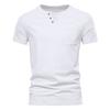 Summer Casual T-shirt Men's Fashion Trend Sports Slim Solid Color V-neck Pocket Men's Top